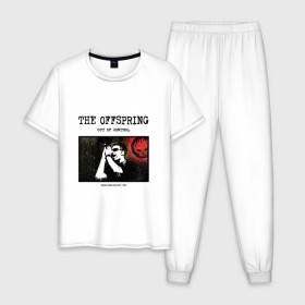 Мужская пижама хлопок с принтом The Offspring - out of control в Екатеринбурге, 100% хлопок | брюки и футболка прямого кроя, без карманов, на брюках мягкая резинка на поясе и по низу штанин
 | Тематика изображения на принте: 
