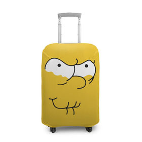 Чехол для чемодана 3D с принтом Simpsons Lemon Face в Екатеринбурге, 86% полиэфир, 14% спандекс | двустороннее нанесение принта, прорези для ручек и колес | лимонное | лицо | симпсоны
