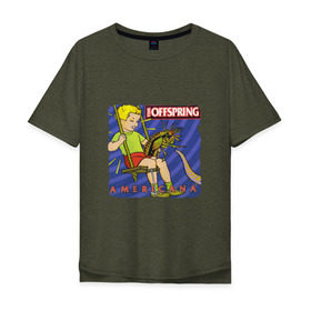 Мужская футболка хлопок Oversize с принтом The Offspring - americana в Екатеринбурге, 100% хлопок | свободный крой, круглый ворот, “спинка” длиннее передней части | the offspring | качели | офспринг | оффспринг | рок | таракан | щупальце
