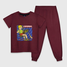Детская пижама хлопок с принтом The Offspring - americana в Екатеринбурге, 100% хлопок |  брюки и футболка прямого кроя, без карманов, на брюках мягкая резинка на поясе и по низу штанин
 | the offspring | качели | офспринг | оффспринг | рок | таракан | щупальце