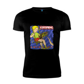 Мужская футболка премиум с принтом The Offspring - americana в Екатеринбурге, 92% хлопок, 8% лайкра | приталенный силуэт, круглый вырез ворота, длина до линии бедра, короткий рукав | the offspring | качели | офспринг | оффспринг | рок | таракан | щупальце
