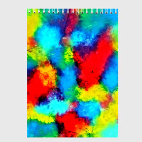 Скетчбук с принтом Буйство акварели в Екатеринбурге, 100% бумага
 | 48 листов, плотность листов — 100 г/м2, плотность картонной обложки — 250 г/м2. Листы скреплены сверху удобной пружинной спиралью | abstraction | color | spray | tie dye | абстракция | акварель | живопись | искусство | краски | текстуры | цветные краски | яркие цвета