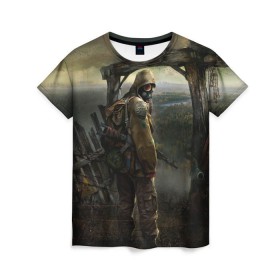 Женская футболка 3D с принтом Stalker в Екатеринбурге, 100% полиэфир ( синтетическое хлопкоподобное полотно) | прямой крой, круглый вырез горловины, длина до линии бедер | stalker | сталкер
