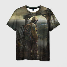 Мужская футболка 3D с принтом Stalker в Екатеринбурге, 100% полиэфир | прямой крой, круглый вырез горловины, длина до линии бедер | Тематика изображения на принте: stalker | сталкер