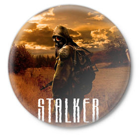Значок с принтом Stalker в Екатеринбурге,  металл | круглая форма, металлическая застежка в виде булавки | stalker | сталкер
