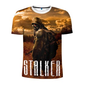 Мужская футболка 3D спортивная с принтом Stalker в Екатеринбурге, 100% полиэстер с улучшенными характеристиками | приталенный силуэт, круглая горловина, широкие плечи, сужается к линии бедра | stalker | сталкер