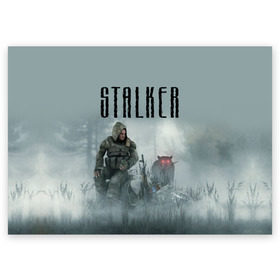Поздравительная открытка с принтом Stalker в Екатеринбурге, 100% бумага | плотность бумаги 280 г/м2, матовая, на обратной стороне линовка и место для марки
 | stalker | сталкер