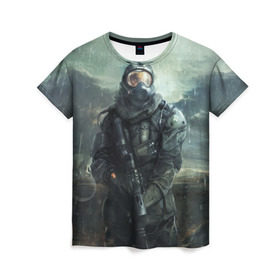 Женская футболка 3D с принтом Stalker в Екатеринбурге, 100% полиэфир ( синтетическое хлопкоподобное полотно) | прямой крой, круглый вырез горловины, длина до линии бедер | stalker | сталкер