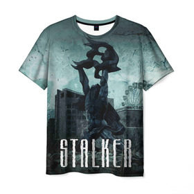 Мужская футболка 3D с принтом Stalker в Екатеринбурге, 100% полиэфир | прямой крой, круглый вырез горловины, длина до линии бедер | stalker | сталкер