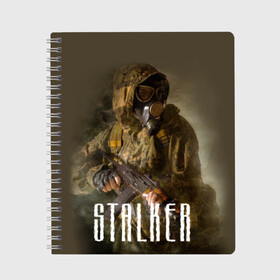 Тетрадь с принтом Stalker в Екатеринбурге, 100% бумага | 48 листов, плотность листов — 60 г/м2, плотность картонной обложки — 250 г/м2. Листы скреплены сбоку удобной пружинной спиралью. Уголки страниц и обложки скругленные. Цвет линий — светло-серый
 | stalker | сталкер