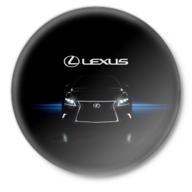 Значок с принтом Lexus в Екатеринбурге,  металл | круглая форма, металлическая застежка в виде булавки | auto | lexus | sport | toyota | автомобиль | внедорожник | машина | спорт