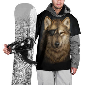 Накидка на куртку 3D с принтом Морской волк в Екатеринбурге, 100% полиэстер |  | волк | глаз | животное | зверь | корабль | моряк | пират | собака | флот | хищник
