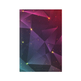 Обложка для паспорта матовая кожа с принтом Colorful triangles в Екатеринбурге, натуральная матовая кожа | размер 19,3 х 13,7 см; прозрачные пластиковые крепления | polygonal | абстракция | текстура