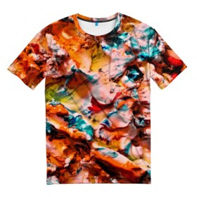 Мужская футболка 3D с принтом Tie-Dye в Екатеринбурге, 100% полиэфир | прямой крой, круглый вырез горловины, длина до линии бедер | Тематика изображения на принте: abstraction | color | spray | tie dye | абстракция | акварель | живопись | искусство | краски | текстуры | цветные краски | яркие цвета