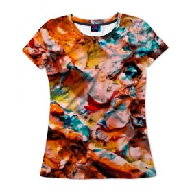 Женская футболка 3D с принтом Tie-Dye в Екатеринбурге, 100% полиэфир ( синтетическое хлопкоподобное полотно) | прямой крой, круглый вырез горловины, длина до линии бедер | abstraction | color | spray | tie dye | абстракция | акварель | живопись | искусство | краски | текстуры | цветные краски | яркие цвета