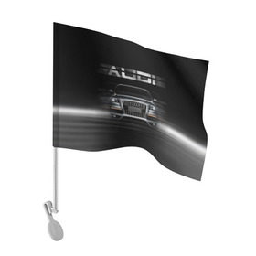 Флаг для автомобиля с принтом Audi Q7 скорость в Екатеринбурге, 100% полиэстер | Размер: 30*21 см | Тематика изображения на принте: audi | авто | автомобиль | ауди | кольца | красивая | кроссовер | крутая | марка | машина | надпись | немецкая иномарка | прикольная | тачка | черная | эмблема