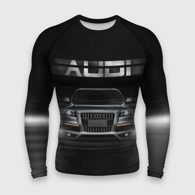 Мужской рашгард 3D с принтом Audi Q7 скорость в Екатеринбурге,  |  | Тематика изображения на принте: audi | авто | автомобиль | ауди | кольца | красивая | кроссовер | крутая | марка | машина | надпись | немецкая иномарка | прикольная | тачка | черная | эмблема