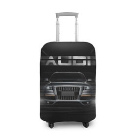 Чехол для чемодана 3D с принтом Audi Q7 скорость в Екатеринбурге, 86% полиэфир, 14% спандекс | двустороннее нанесение принта, прорези для ручек и колес | Тематика изображения на принте: audi | авто | автомобиль | ауди | кольца | красивая | кроссовер | крутая | марка | машина | надпись | немецкая иномарка | прикольная | тачка | черная | эмблема