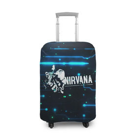 Чехол для чемодана 3D с принтом Схема Nirvana (Курт Кобейн) в Екатеринбурге, 86% полиэфир, 14% спандекс | двустороннее нанесение принта, прорези для ручек и колес | Тематика изображения на принте: kurt cobain | микросхема | нирвана | плата