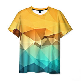 Мужская футболка 3D с принтом Битва геометрий в Екатеринбурге, 100% полиэфир | прямой крой, круглый вырез горловины, длина до линии бедер | polygon | абстракция | геометрия | текстуры | треугольники