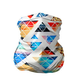 Бандана-труба 3D с принтом Космические треугольники в Екатеринбурге, 100% полиэстер, ткань с особыми свойствами — Activecool | плотность 150‒180 г/м2; хорошо тянется, но сохраняет форму | звёзды | космос | краска | треугольники