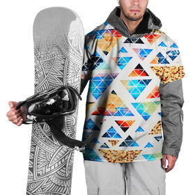 Накидка на куртку 3D с принтом Космические треугольники в Екатеринбурге, 100% полиэстер |  | Тематика изображения на принте: звёзды | космос | краска | треугольники