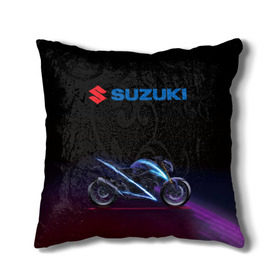 Подушка 3D с принтом Suzuki в Екатеринбурге, наволочка – 100% полиэстер, наполнитель – холлофайбер (легкий наполнитель, не вызывает аллергию). | состоит из подушки и наволочки. Наволочка на молнии, легко снимается для стирки | suzuki | байк | мотик | мото | мотоцикл | спортбайк | сузуки