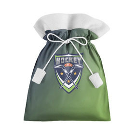 Подарочный 3D мешок с принтом Hockey в Екатеринбурге, 100% полиэстер | Размер: 29*39 см | Тематика изображения на принте: зеленый | спорт | хоккей