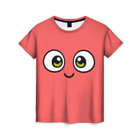 Женская футболка 3D с принтом Эмодзи / Смайл в Екатеринбурге, 100% полиэфир ( синтетическое хлопкоподобное полотно) | прямой крой, круглый вырез горловины, длина до линии бедер | глаза | милые | подарок | смайл | смайлик | улыбка | эмодзи | эмоции