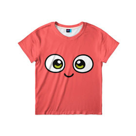 Детская футболка 3D с принтом Эмодзи / Смайл в Екатеринбурге, 100% гипоаллергенный полиэфир | прямой крой, круглый вырез горловины, длина до линии бедер, чуть спущенное плечо, ткань немного тянется | глаза | милые | подарок | смайл | смайлик | улыбка | эмодзи | эмоции
