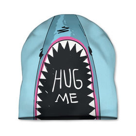 Шапка 3D с принтом Обними Меня / Акула в Екатеринбурге, 100% полиэстер | универсальный размер, печать по всей поверхности изделия | hug me | shark | челюсти