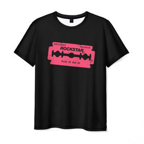 Мужская футболка 3D с принтом Rockstar Razor в Екатеринбурге, 100% полиэфир | прямой крой, круглый вырез горловины, длина до линии бедер | Тематика изображения на принте: auto | dead | grand | red | redemption | theft | бритва | гта | лезвие | рокстар