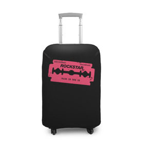 Чехол для чемодана 3D с принтом Rockstar Razor в Екатеринбурге, 86% полиэфир, 14% спандекс | двустороннее нанесение принта, прорези для ручек и колес | auto | dead | grand | red | redemption | theft | бритва | гта | лезвие | рокстар
