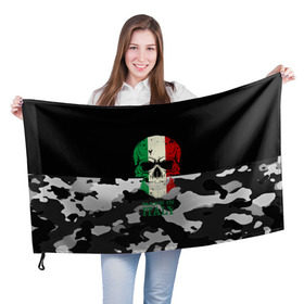 Флаг 3D с принтом Made in Italy в Екатеринбурге, 100% полиэстер | плотность ткани — 95 г/м2, размер — 67 х 109 см. Принт наносится с одной стороны | camouflage | made in italy | skull | абстракция | города | италия | камуфляж | нация | страны | текстуры | череп
