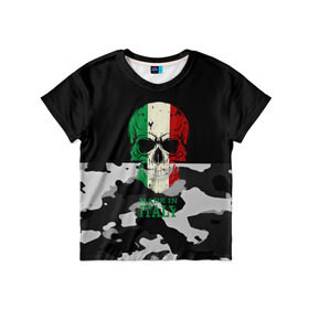 Детская футболка 3D с принтом Made in Italy в Екатеринбурге, 100% гипоаллергенный полиэфир | прямой крой, круглый вырез горловины, длина до линии бедер, чуть спущенное плечо, ткань немного тянется | camouflage | made in italy | skull | абстракция | города | италия | камуфляж | нация | страны | текстуры | череп