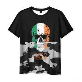 Мужская футболка 3D с принтом Made in Ireland в Екатеринбурге, 100% полиэфир | прямой крой, круглый вырез горловины, длина до линии бедер | camouflage | made in ireland | skull | абстракция | города | ирландия | камуфляж | нация | страны | текстуры | череп
