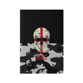 Обложка для паспорта матовая кожа с принтом Made in Georgia в Екатеринбурге, натуральная матовая кожа | размер 19,3 х 13,7 см; прозрачные пластиковые крепления | camouflage | made in georgia | skull | абстракция | города | джорджия | камуфляж | нация | страны | текстуры | череп