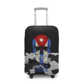 Чехол для чемодана 3D с принтом Made in Cuba в Екатеринбурге, 86% полиэфир, 14% спандекс | двустороннее нанесение принта, прорези для ручек и колес | camouflage | made in cuba | skull | абстракция | города | камуфляж | куба | нация | страны | текстуры | череп