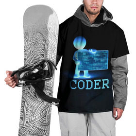 Накидка на куртку 3D с принтом Coder - программист кодировщик в Екатеринбурге, 100% полиэстер |  | it | programmer | голова | загрузка | код | надпись | неоновый | ноги | программный | руки | светящийся | страница | технологии | хакер | человек | человечек | шифровальщик | экран