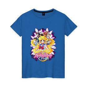 Женская футболка хлопок с принтом Sailor Moon Crystal в Екатеринбурге, 100% хлопок | прямой крой, круглый вырез горловины, длина до линии бедер, слегка спущенное плечо | Тематика изображения на принте: sailor moon | аниме | анимэ | волосы | глаза | девочка | косы | луна в матроске | месяц | мультик | мультсериал | мультфильм | се | сейлор | сейлор ви | сейлор винера | сейлор марс | сейлор меркурий