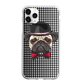 Чехол для iPhone 11 Pro матовый с принтом Mr Pug в Екатеринбурге, Силикон |  | Тематика изображения на принте: animal | dog | pet | pug | puppy | арт | горошек | джентльмен | животные | кружочки | мопс | мопсик | пес | собаки | текстура | французский бульдог