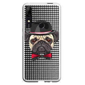 Чехол для Honor P Smart Z с принтом Mr Pug в Екатеринбурге, Силикон | Область печати: задняя сторона чехла, без боковых панелей | animal | dog | pet | pug | puppy | арт | горошек | джентльмен | животные | кружочки | мопс | мопсик | пес | собаки | текстура | французский бульдог