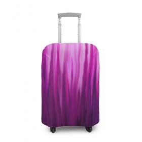 Чехол для чемодана 3D с принтом фиолетово-черные краски в Екатеринбурге, 86% полиэфир, 14% спандекс | двустороннее нанесение принта, прорези для ручек и колес | color | violet | акварель | краски | полосы | фиолетовый | цвет | черный | ярко
