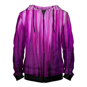 Мужская толстовка 3D на молнии с принтом фиолетово-черные краски в Екатеринбурге, 100% полиэстер | длина до линии бедра, манжеты и пояс оформлены мягкой тканевой резинкой, двухслойный капюшон со шнурком для регулировки, спереди молния, по бокам два кармана | color | violet | акварель | краски | полосы | фиолетовый | цвет | черный | ярко