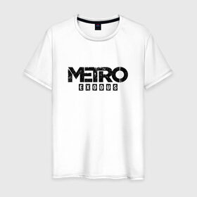 Мужская футболка хлопок с принтом Metro: Exodus в Екатеринбурге, 100% хлопок | прямой крой, круглый вырез горловины, длина до линии бедер, слегка спущенное плечо. | Тематика изображения на принте: metro | metro exodus | метро