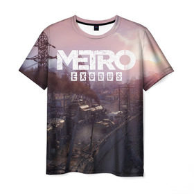Мужская футболка 3D с принтом METRO в Екатеринбурге, 100% полиэфир | прямой крой, круглый вырез горловины, длина до линии бедер | metro | metro exodus | метро