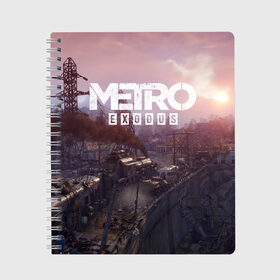 Тетрадь с принтом METRO в Екатеринбурге, 100% бумага | 48 листов, плотность листов — 60 г/м2, плотность картонной обложки — 250 г/м2. Листы скреплены сбоку удобной пружинной спиралью. Уголки страниц и обложки скругленные. Цвет линий — светло-серый
 | metro | metro exodus | метро