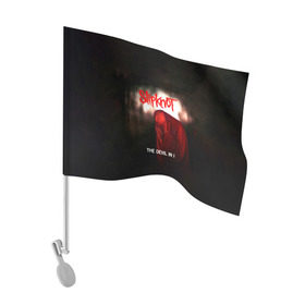 Флаг для автомобиля с принтом Slipknot - The devil in i в Екатеринбурге, 100% полиэстер | Размер: 30*21 см | slipknot | альтернативный метал | андерс | грув метал | дьявол | колсефни | кори | метал | музыка | ню метал | рок | слипкнот | тейлор