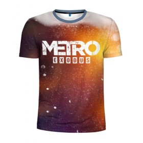 Мужская футболка 3D спортивная с принтом МЕТРО в Екатеринбурге, 100% полиэстер с улучшенными характеристиками | приталенный силуэт, круглая горловина, широкие плечи, сужается к линии бедра | Тематика изображения на принте: metro | metro exodus | метро