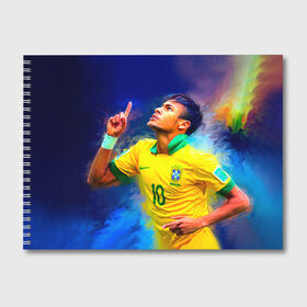 Альбом для рисования с принтом Neymar в Екатеринбурге, 100% бумага
 | матовая бумага, плотность 200 мг. | neymar | неймар | сборная бразилии